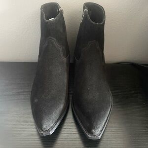Oro Los Angeles Black Suede Western Chelsea Boots